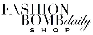 Fashion Bomb Daily Shop logo with black text on a white background