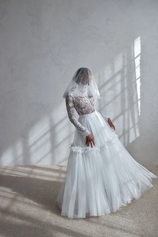 Shoulder Length Lace Veil - Zoba Martin 